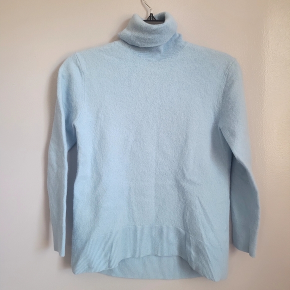 MASSIMO DUTTI Cashmere/ Wool Women's Blue Turtleneck Sweater Sz M - Picture 1 of 3